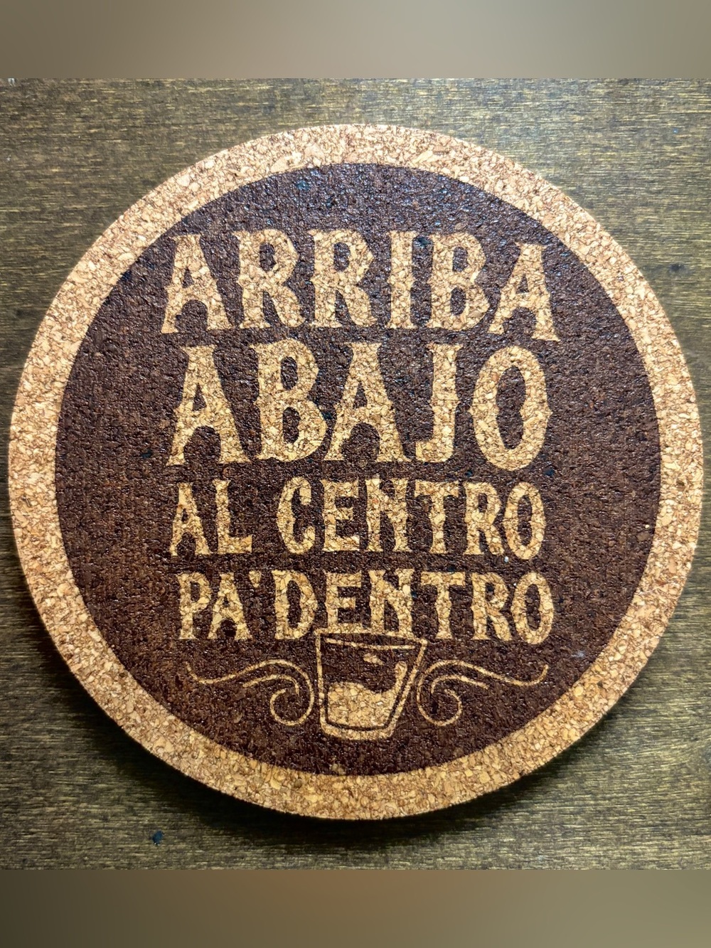 Funny Spanish Alcohol Quote Laser Engraved Cork Coaster